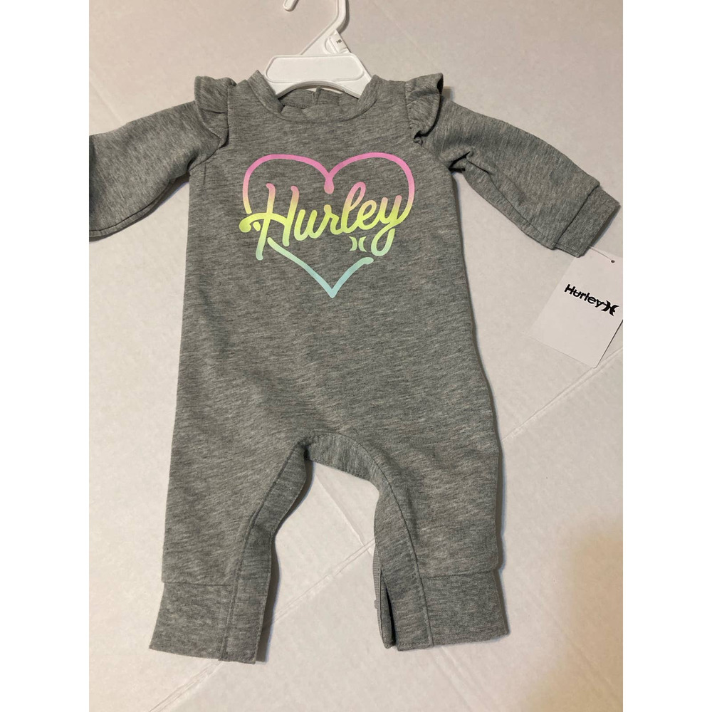 Hurley Size Newborn‎ Romper Gray With Hurley Heart